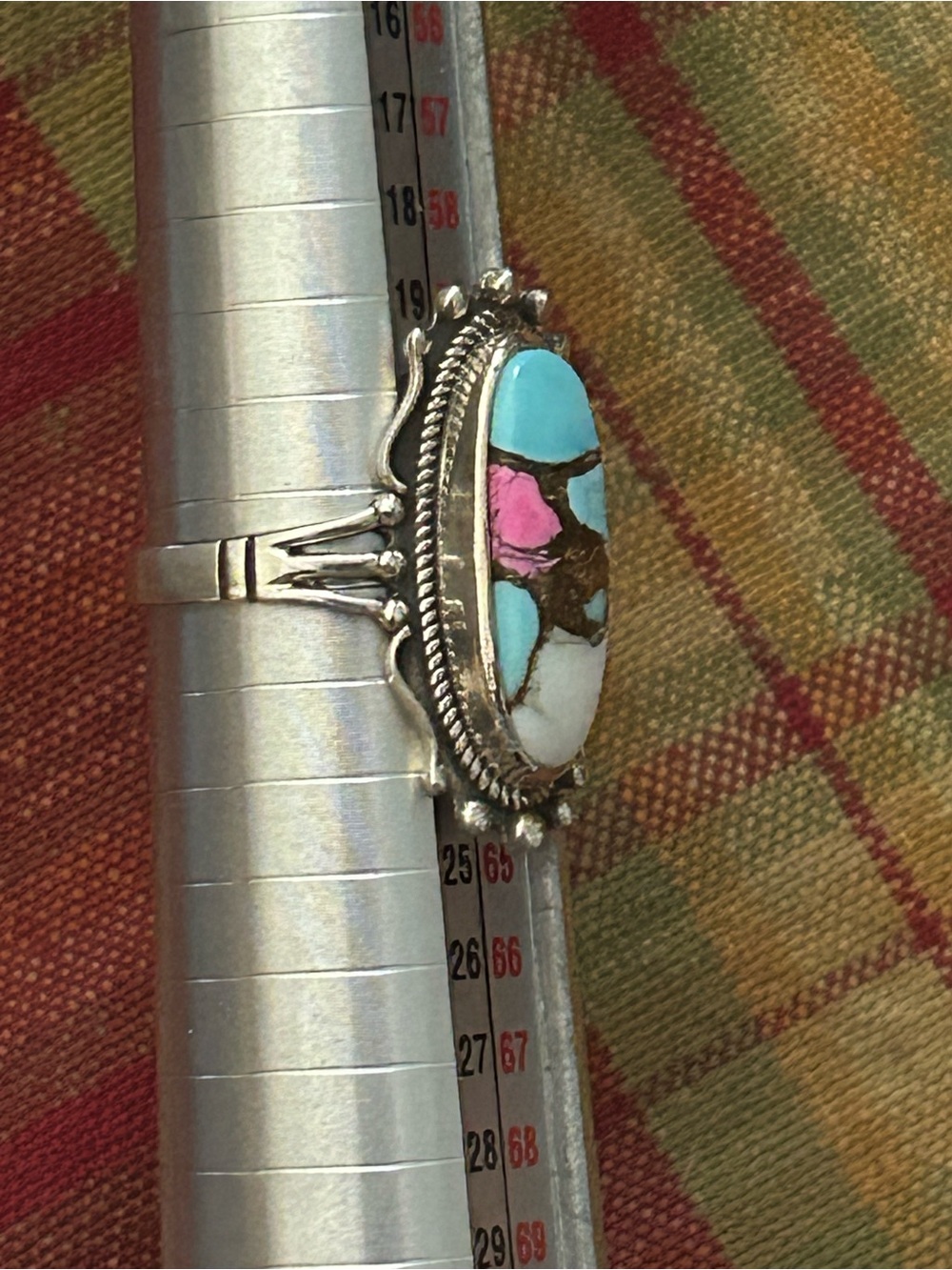 Sterling Silver Cotton Candy Turquoise Ring - Picture 2 of 7